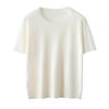 Women's Slimming Wool Knit Sweater - Round Neck, Three-Quarter Sleeve, Solid Color, Korean Loose Fit for Fall & Winter