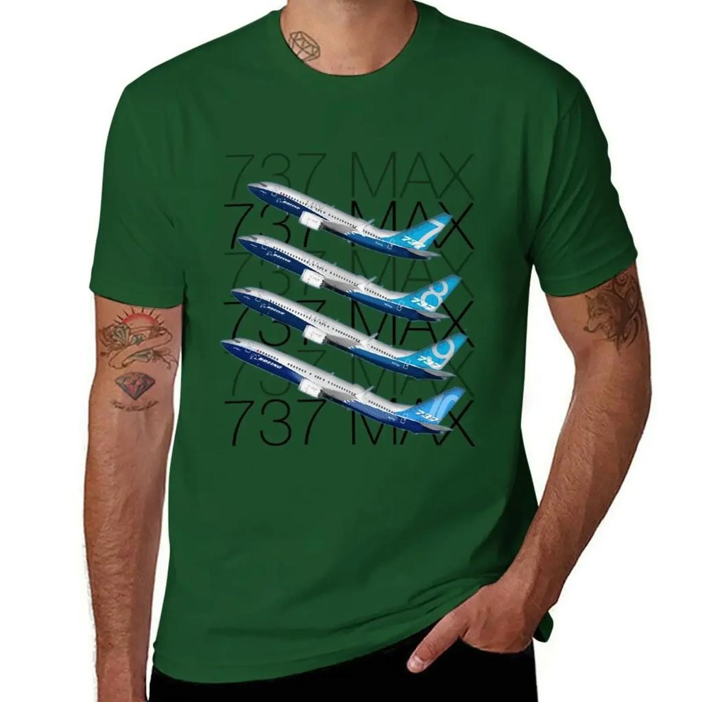 737 MAX Familiy TShirt Baggy Shirts Cute Clothes Tshirts for Men