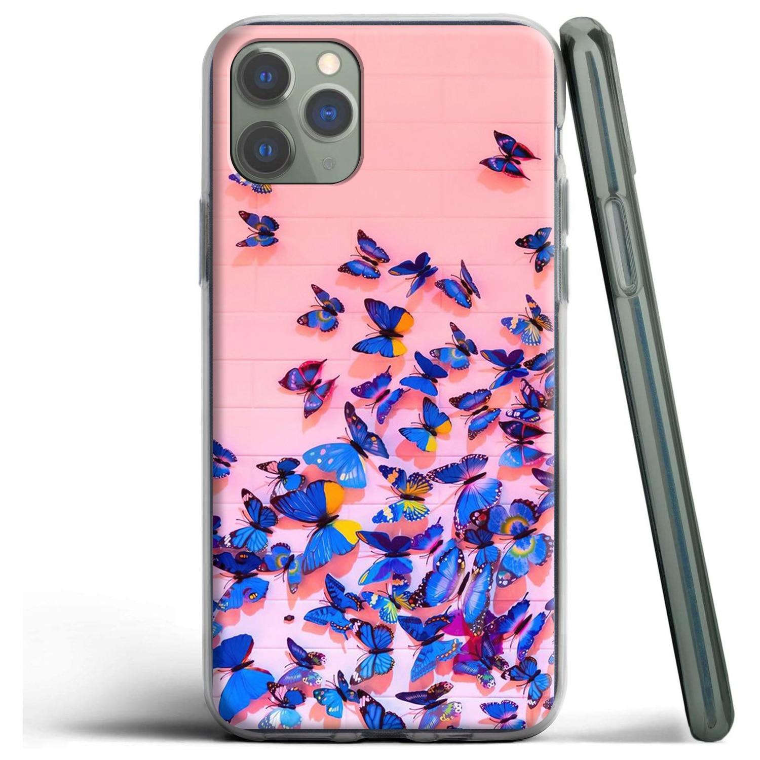 

Силиконовый чехол с фантастической эстетикой бабочки для Apple iPhone 12 Mini 11 Pro SE XS X XR Max 8 7 6S 6 Plus 5S for Iphone 11 aero синий