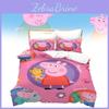 Set Biancheria da Letto Cartone Animato Peppa Pig Con Stampa Attiva Copripiumino in Microfibra e Federe per Decorazione Cameretta Bambini
