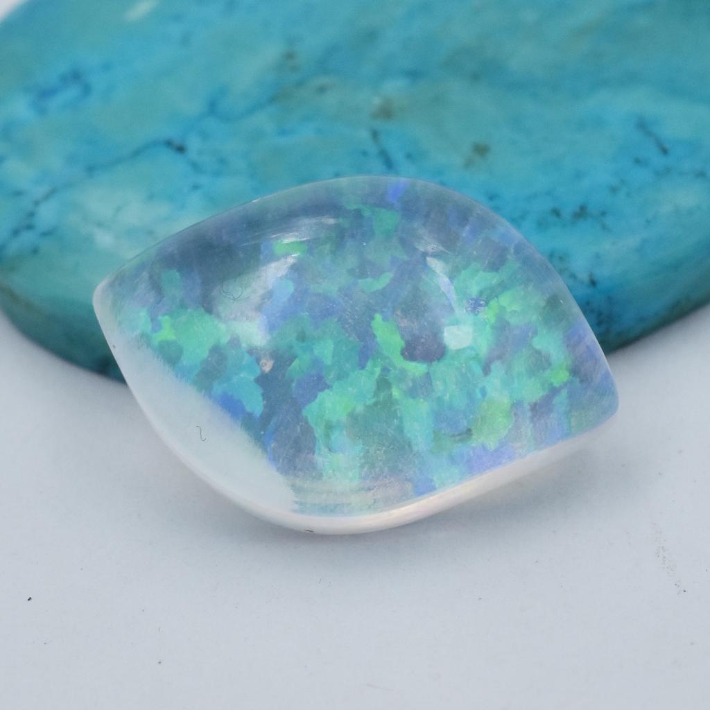 Lab-Created Opal Loose Gemstone 13.70 ct Fancy Cut Multi-Color October Birthstone for Jewelry Making