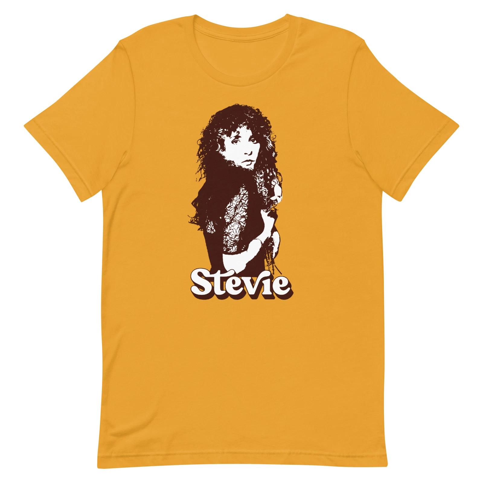 Stevie Nicks Portrait Graphic Tee Shirt Mustard Yellow Unisex 100% Cotton T-shirt Mens Tees Top XL