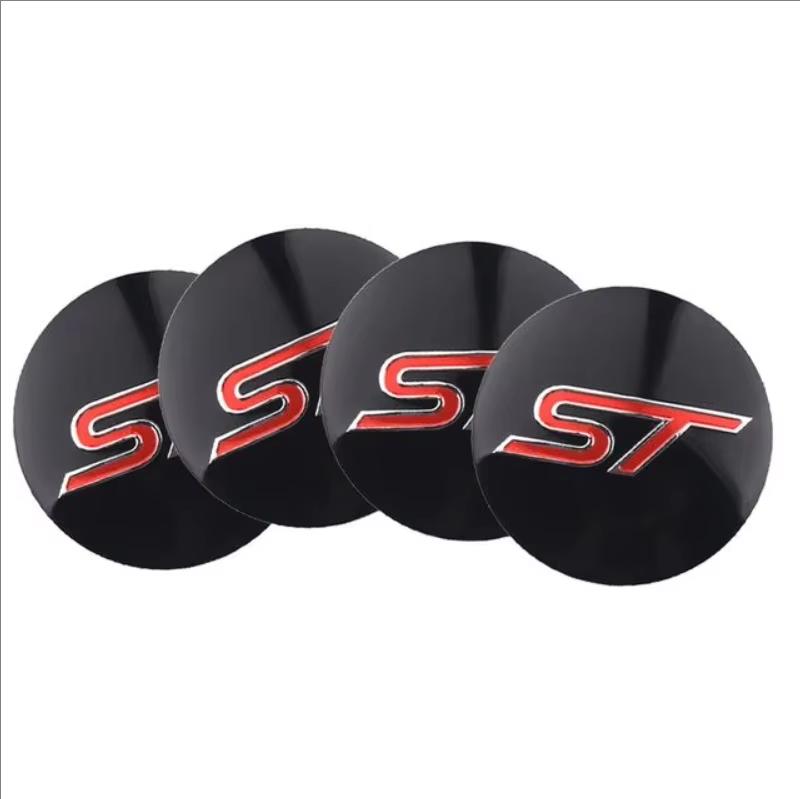 4pcs Car Wheel Stickers 56mm Auto Center Hub Cap Decal For Ford ST Line Focus Mustang Fiesta Puma Ranger Kuga MK7 MAX F150 Monde CVW1