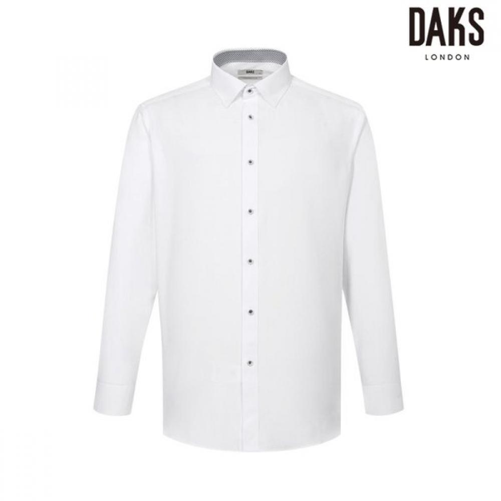 DakS Men S Comfort Slim Fit dreSS Shirt   Poly Blend Solid dmp1Shdl203a1 white/95
