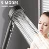 Rain Shower Head High Pressure 5modes Adjustable Bathing Sprayer Handheld Shower Head Bathroom Accessories Shower Parts