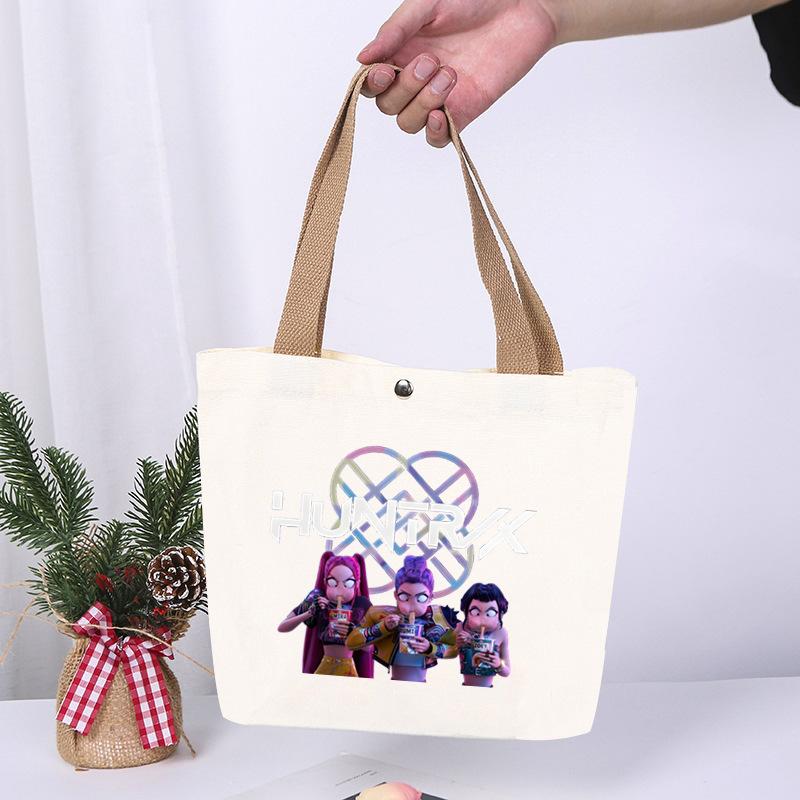 K-Pop Anime Cartoon Printed Student Fashion Casual Canvas Bag Going Out High Value Portable Shoulder Bag