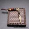 Brass Vajra Pestle Keychain: Tantric Copper Pendant Ornament