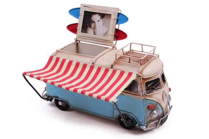 

Декоративный металлический микроавтобус с рамой, держателем для ручек и тентом