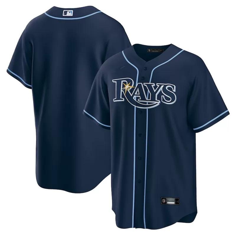 Vollständig bestickter Tampa Bay Rays Herren Cardigan Jersey Blank Baseball Uniform
