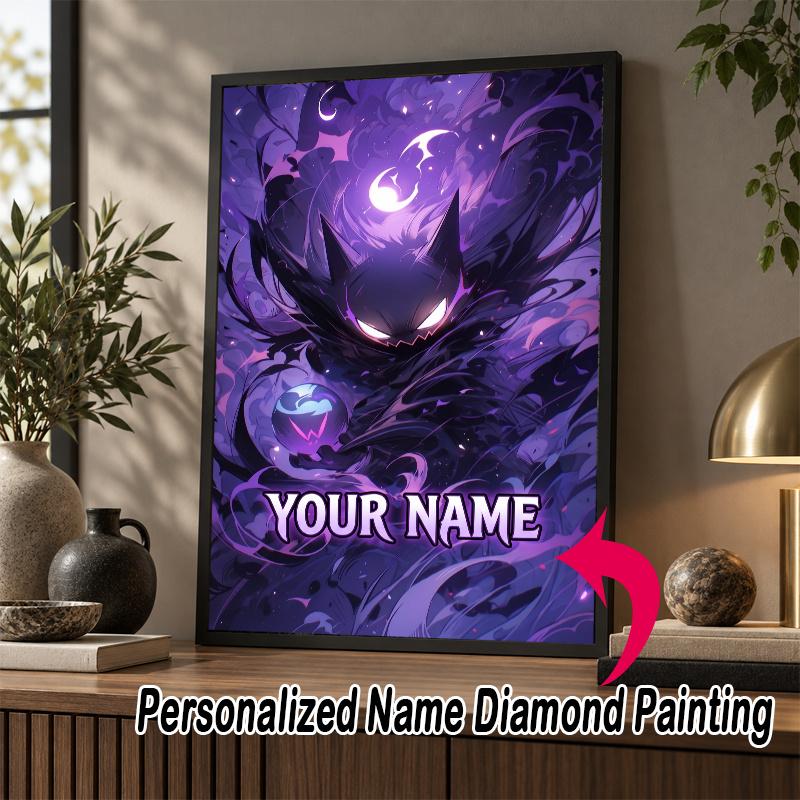 Personalized Gengar Diamond Art Custom Name 5D Diamond Painting Full Drill DIY Craft