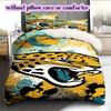 Jacksonville Jaguars Pattern Bedding Quilt Set Quilt Cover Pillowcase Home Decoration Birthday Gift (1 * duvet cover + 2 * pillowcase, without core)