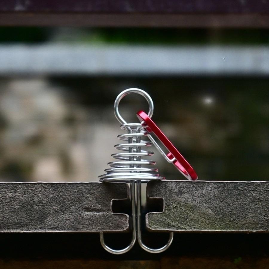 2 Stück Outdoor Camping Oktopus Seilklemmen Camping Deckheringe Holzdiele Abspannseilhaken Edelstahl Zeltbefestigung Fischgrätenheringe