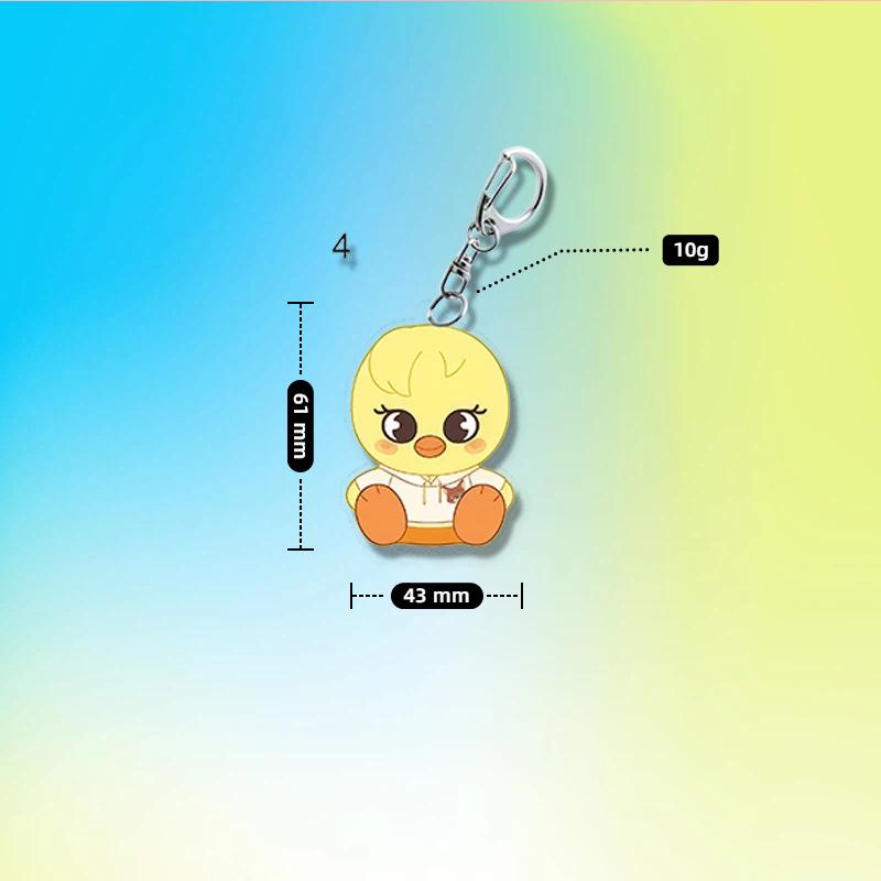 8pcs Stray Kids SKZOO Casual Outfit Keychain, Kawaii Sitting SKZOO Characters Acrylic Pendant, Kpop Fans Cute Bag Charm