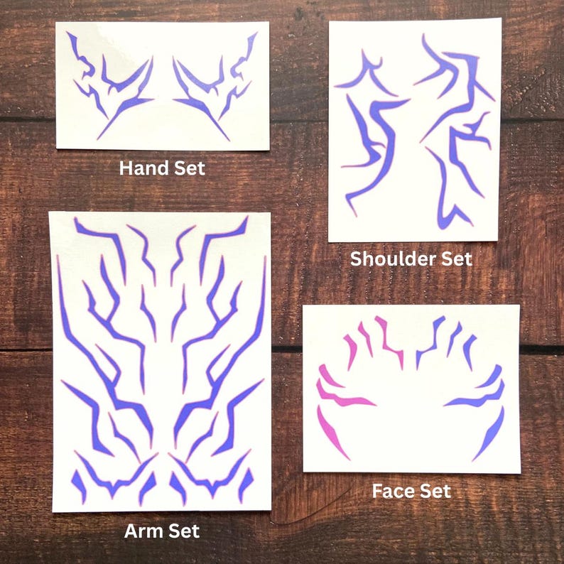 K-Pop Dämonenjäger Temporäre Tattoos - Rumi & Jinu Set für Cosplay & Halloween | HUNTR/X & Saja Boys Designs