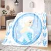 Frozen Cartoon Print Flannel Blanket for Bedrooms Chairs Picnics Travel Sofas Beds Home Decor Extra Large Gift