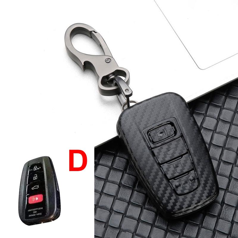 

Чехол для ключей из углеродного волокна для Toyota C-HR CHR RAV4 RAV 4 Corolla Camry Avalon Land Cruiser Prado Prius D