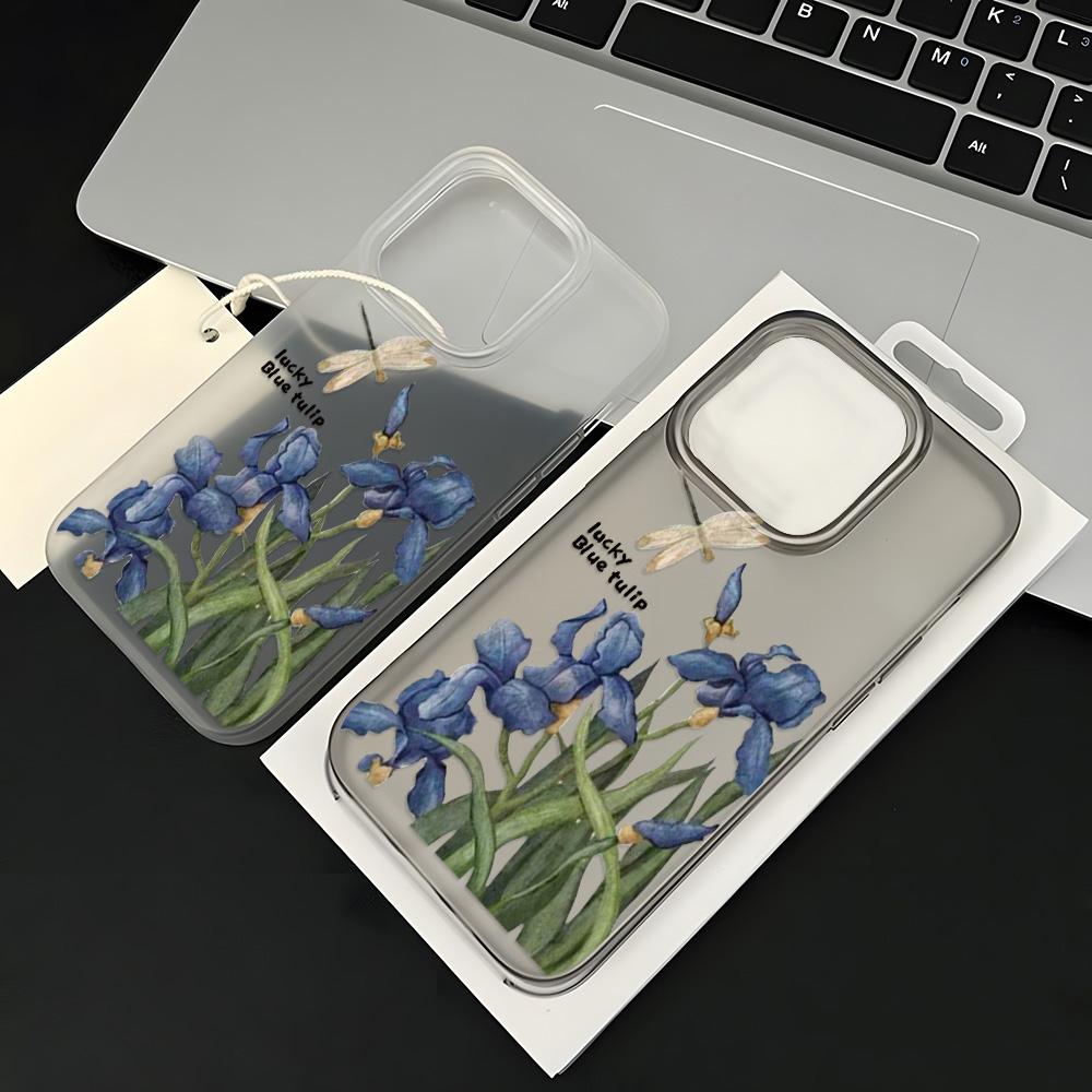 Mobile Phone Cases for iPhone 11 13 15 Pro Max 12 14 Pro Max Case iPhone 16 15 Plus 13 Pro 12 Mini 13 Mini Frosted Texture Painted Cartoon Flowers