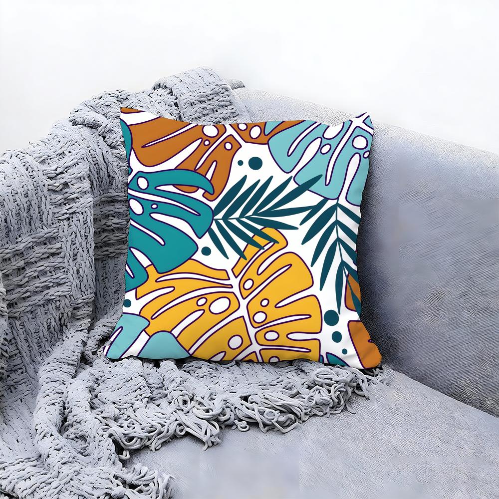 Natural Artistic Leaves Pattern Cushion Cover Premium Comfort Reversible Pillow Cove in One Design for Any Room  Car Interior