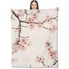 Girl'S Cherry Blossom Wool Blanket Women'S Floral Cherry Blossom Branch Suitable For Bed/Sofa Decoration Soft Plush Blanket