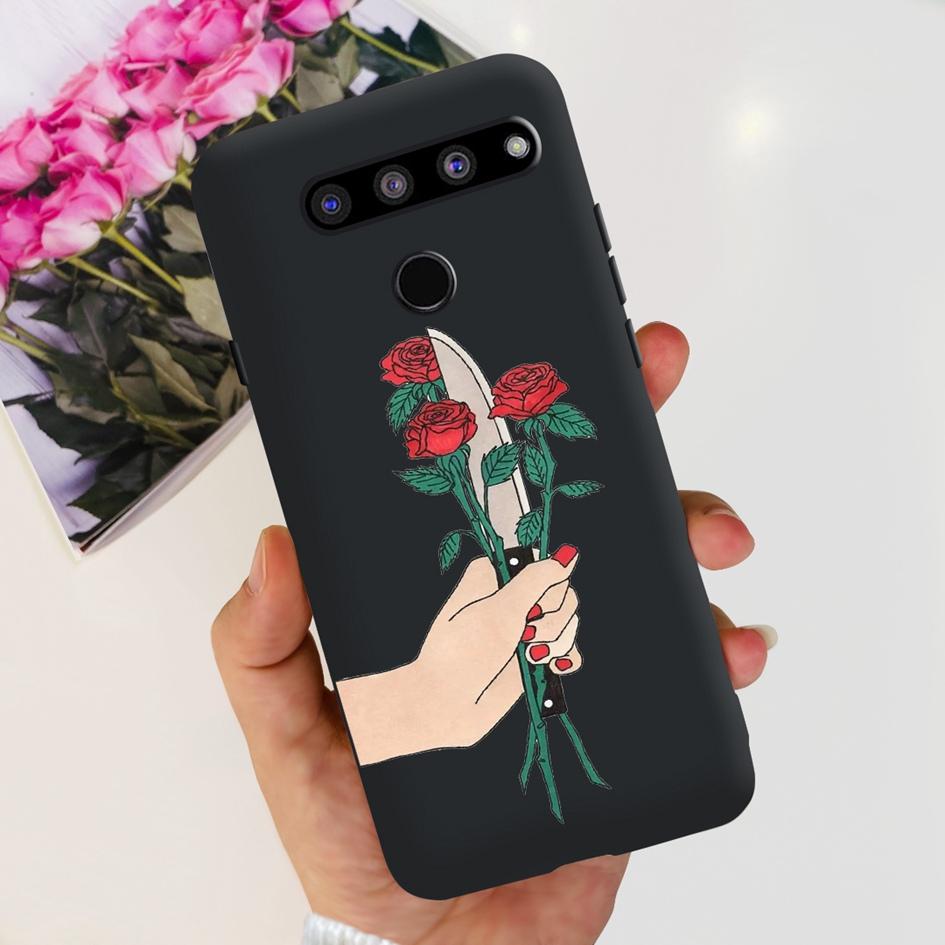 For LG V35 ThinQ Case Cover For LG V40 V50 V50S ThinQ Shockproof Silicone Cases Fashion Flower Soft Funda For LGV50 ThinQ Bumper