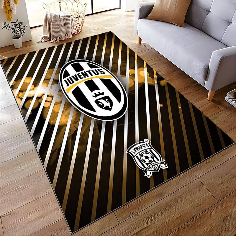 Juventus Logo Black White Carpet suitable as a non-slip mat for the living room or bedroom sofa