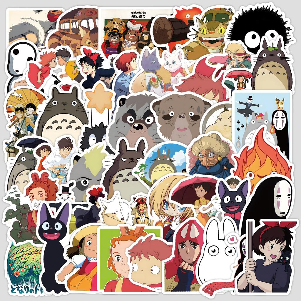 50 Cartoon Japanese Cartoon Graffiti Stickers Animation Studio Ghibli Stickers Computer Waterproof Decorative Stickers