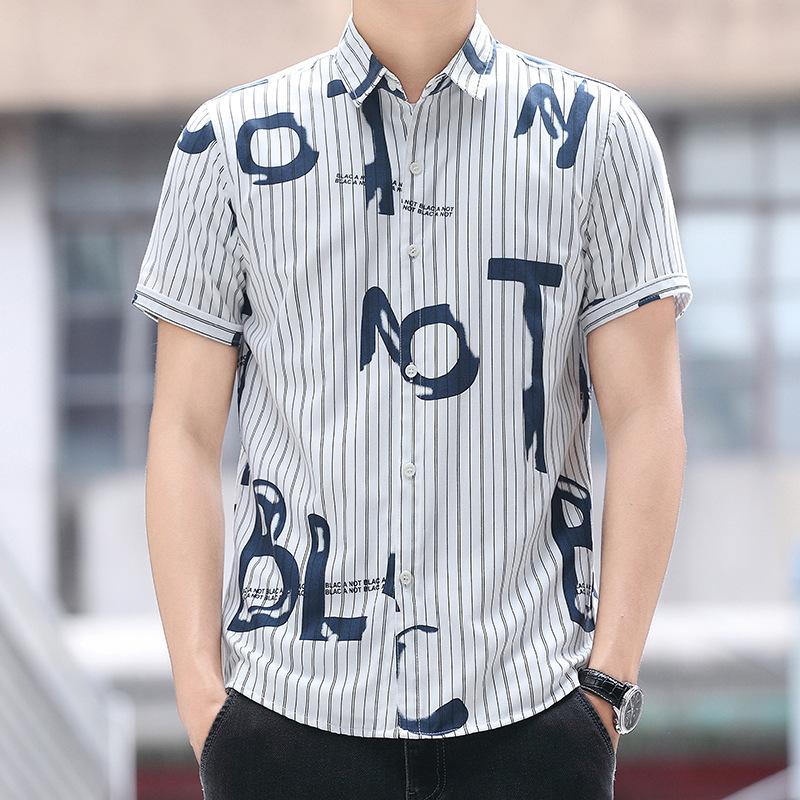 Ny koreansk versjon for menn av trenden skjorte personlighet skjorte uformell kjekk virksomhet allsidig enkel herreskjorte