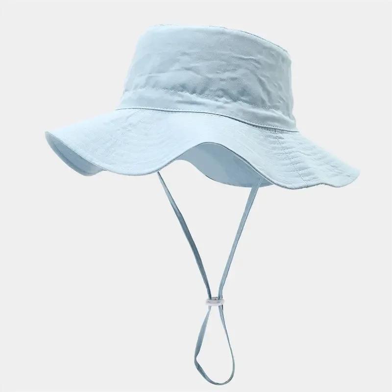 

Spring and Summer Polyester Print Bucket Hat Fisherman Hat Outdoor Travel Sun Cap for Men and Women 191 небо синє кольору
