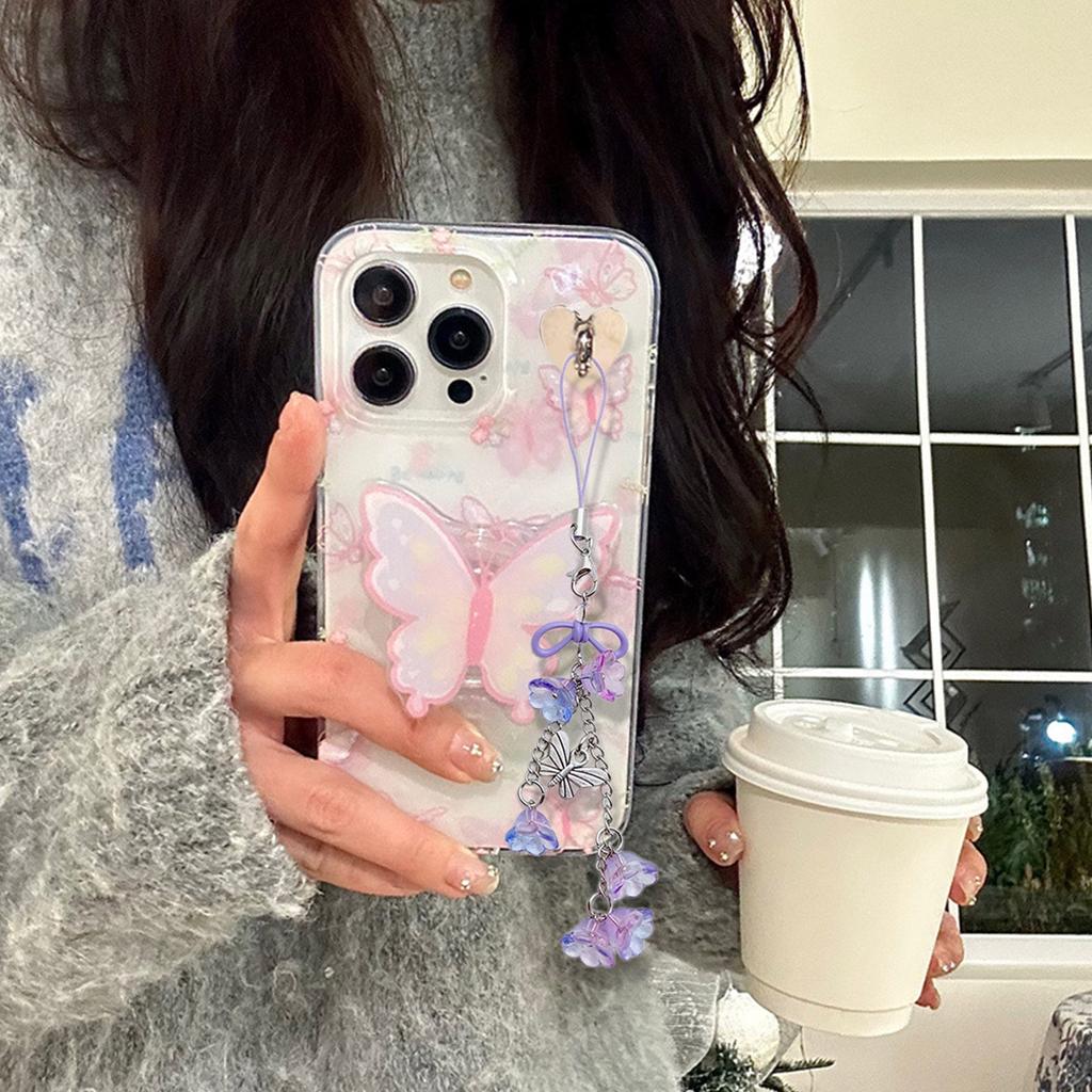 Camera Phone Jewelry Flower Phone Charm Cute Phone Chain Lilys of the Valley Flower Phone Pendant for Key Card Phone