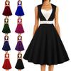Autumn Women's Clothing Black and White Contrasting Color Creative Dress Hot Dress Dress