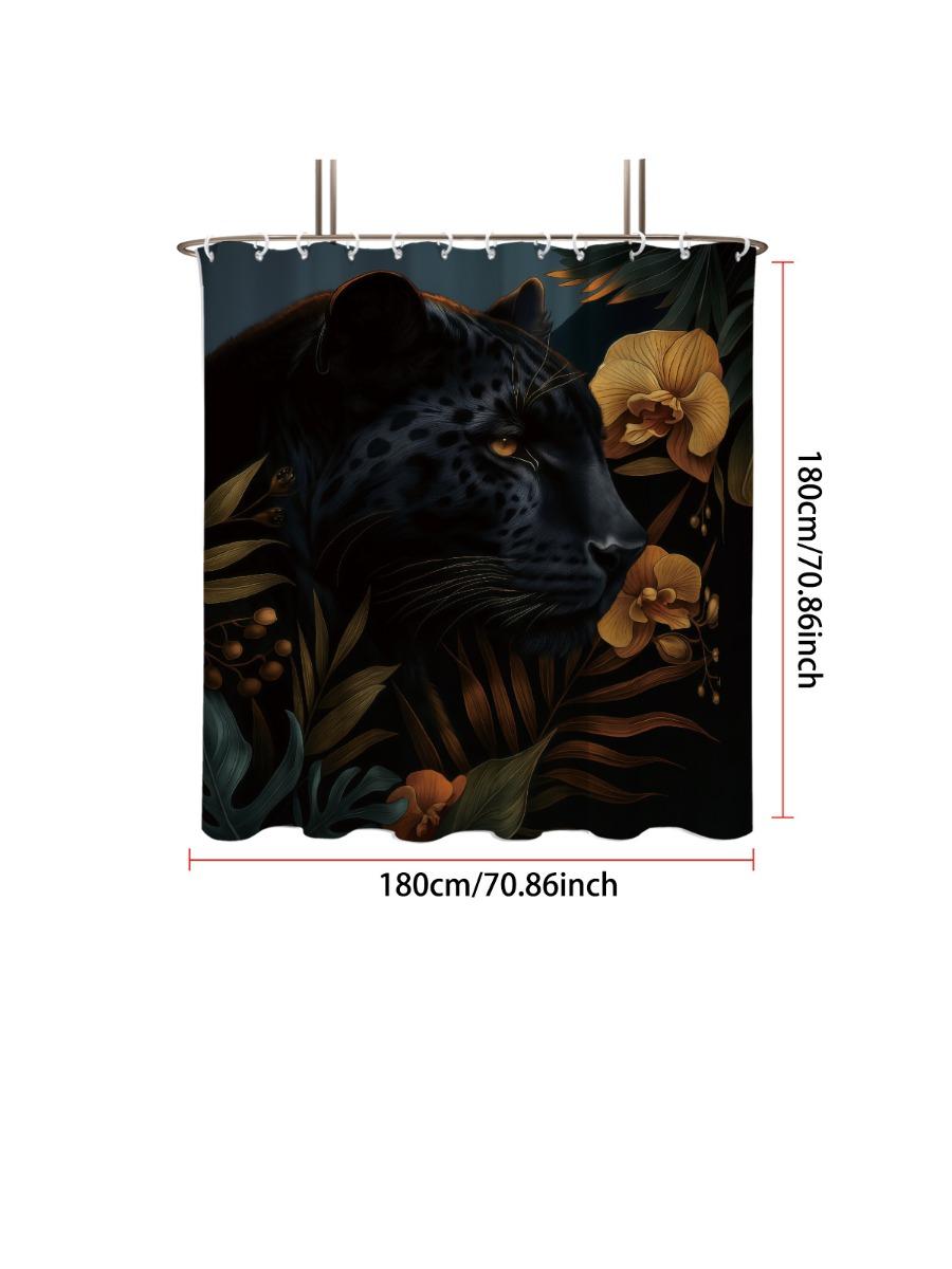 

1 шт. Водонепроницаемая шторка для душа с принтом «Черная пантера», перегородка для ванной комнаты, защита, приватность, разные размеры, простая установка 120*180cm