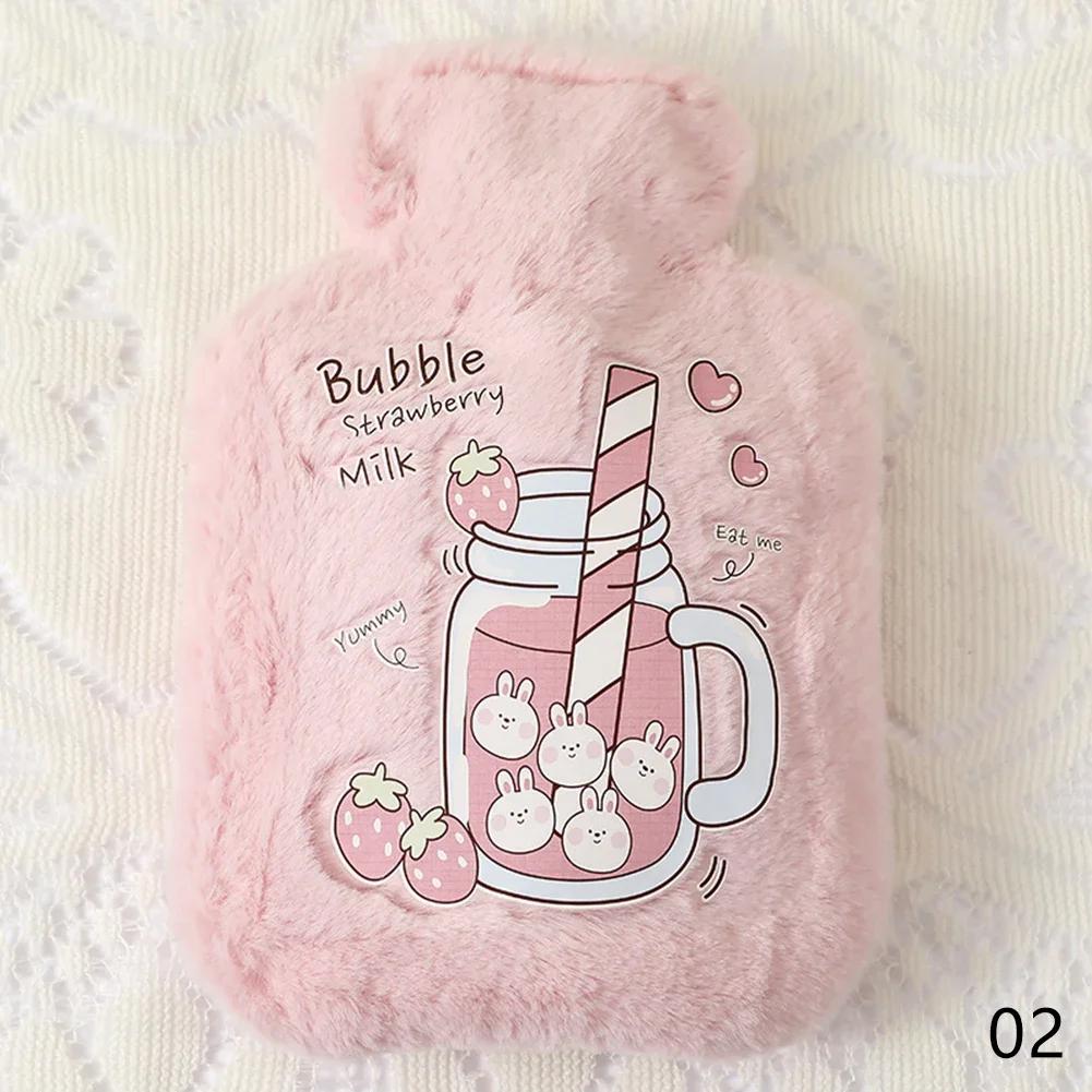 500ML Cartoon Warm Warmwaterkruik Zak Meisje Warme Buikwarmer Gevuld Mini Explosieveilig Draagbaar Winter Herbruikbare Handwarmer