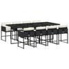 VidaXL 9-piece Garden Dining Set Black Cushions Braided Resin 3278045