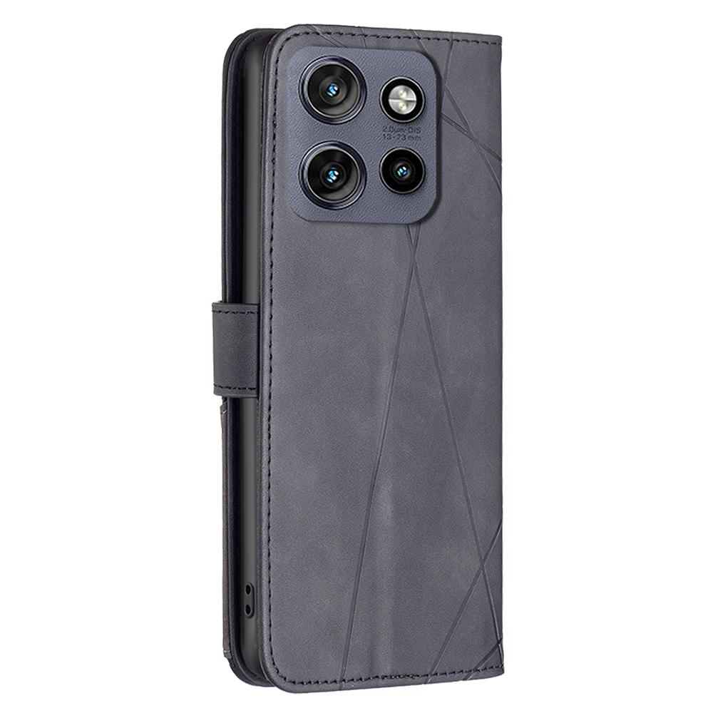 BINFEN COLOR For Motorola Edge 50 Neo 5G/Moto S50 5G/Thinkphone 25 5G Phone Cases Wallet Stand Geometry Imprinted Leather Cover