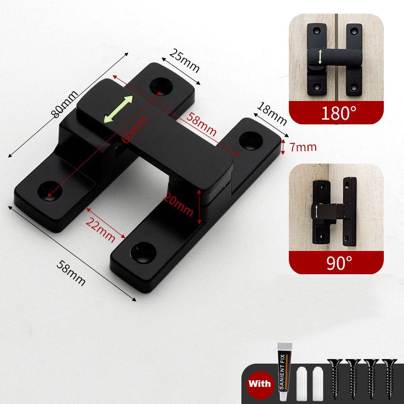 

Защелка ночного видения с ригелем для раздвижных дверей, установка без сверления, накладной монтаж, безопасность для ванной комнаты и спальни, винтажный стиль чёрный