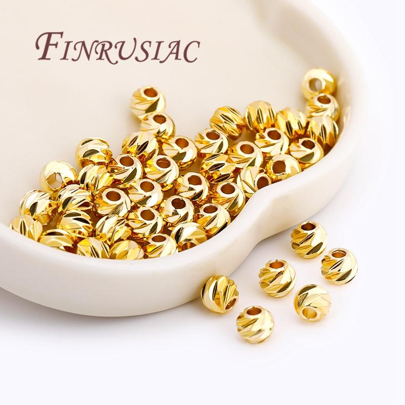 18K Gold Plated Spacer Bead For Jewelry Making,2.5-6mm Beads Separators,Decorative Beads For Bracelets,DIY Accessories Wholesale