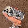Guitar Newspaper Pattern Creative European Style Shockproof Hard Phone Case For Apple Iphone