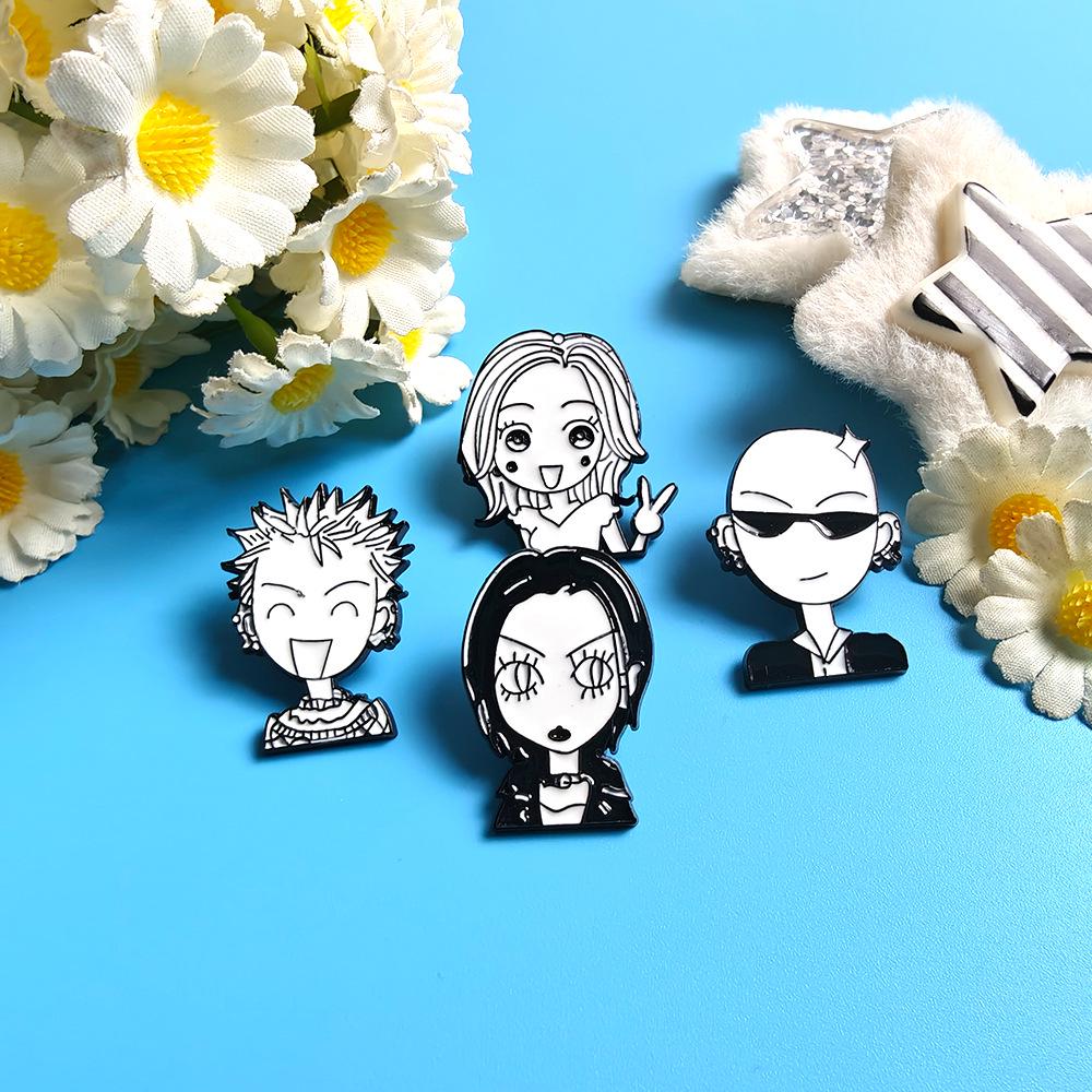 Emaille-Anstecknadel mit Cartoon-Figur - Metallabzeichen für Taschen & Kleidung