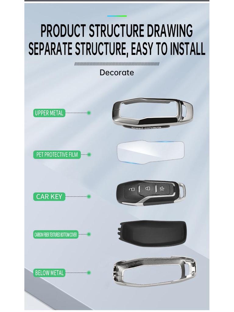 Metal Buckle Key Case for Ford Edge L23, Mondeo, and Explorer Models