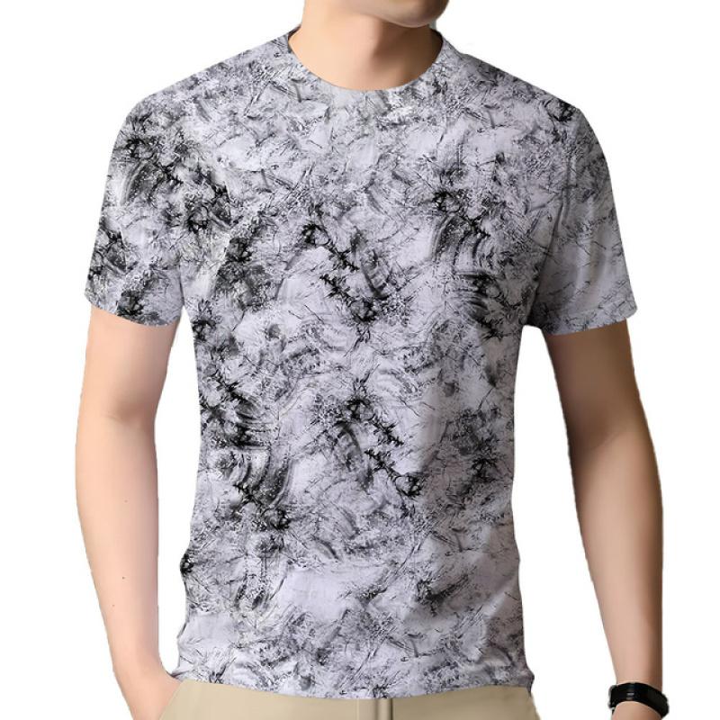 Men's T-Shirt 3d Tie Dye Print Tee Vintage O Neck Short Sleeve Casual Tops Streetwear Extra Large T-Shirt Fashion Men Clothing