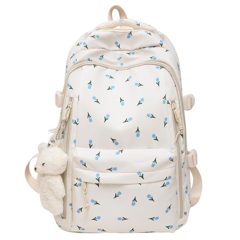 Floral School Backpack Cute Casual Travel Daypack School Bag Aesthetic Backpack for Teens Girls Women Students