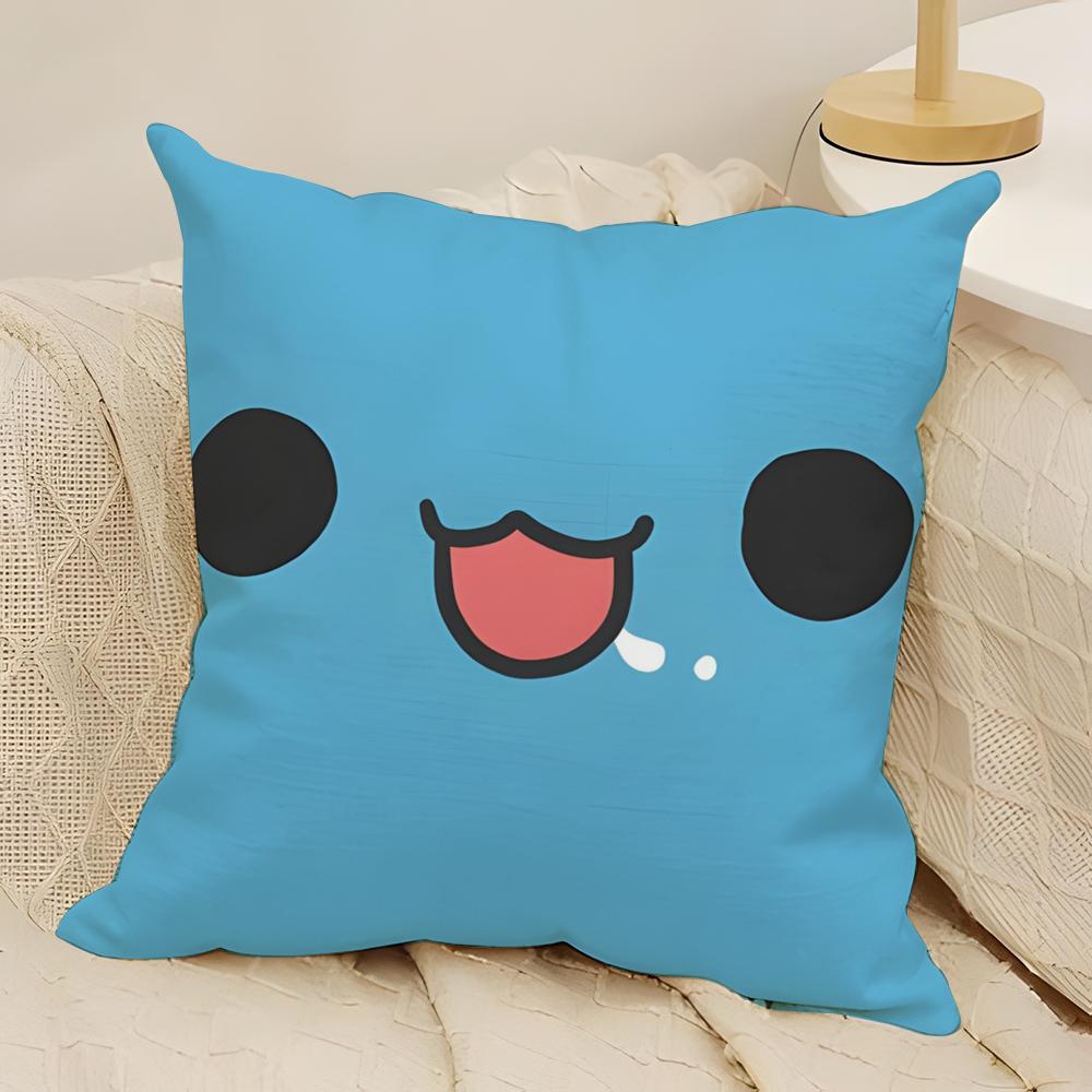 Fun Emoji Print Pillow Case Natural Linen DoubleSided Printing Sofa Home Decor Cushion Cover