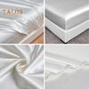 Solid Color Satin Sheet Glossy Bed Sheet Pillowcases Wrinkle-Free Cooling Silky Fitted Sheet Pillow Cover for Twin Full Queen King Size