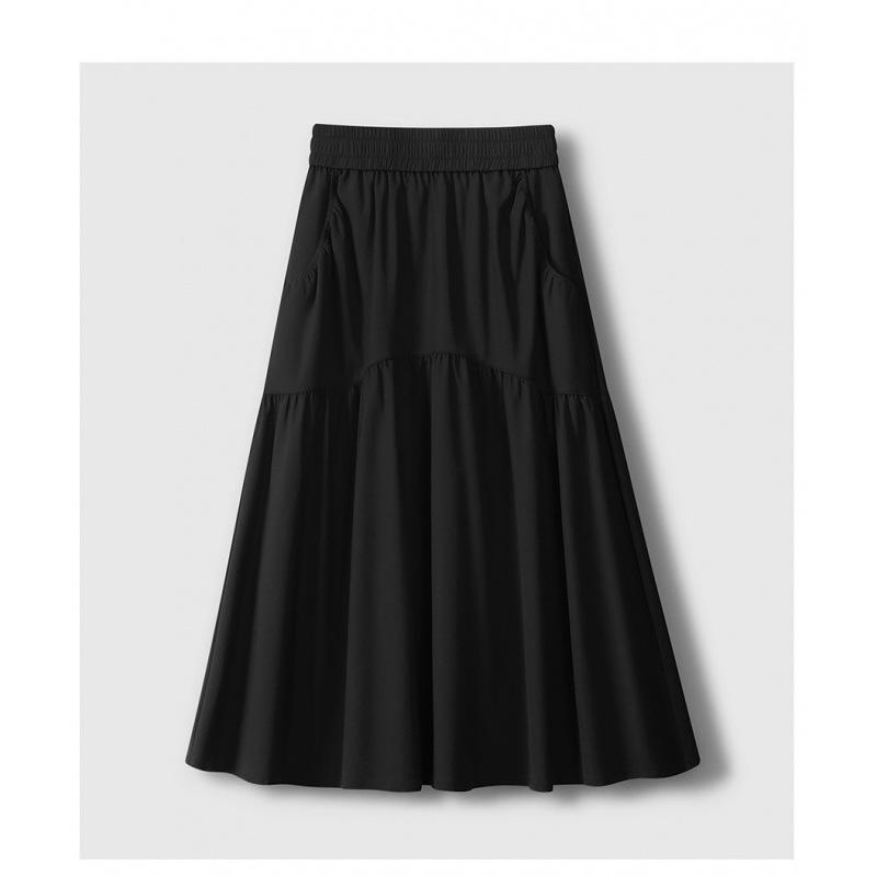 Plus Size Women's High Waist A-Line Pleated Umbrella Skirt - Spring/Summer 2026