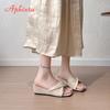 Fashion Aphixta Women Wedge Heel Slides 4.5m Med Heels Outside Slippers for Women Summer Beach 2025 Trend Shoes Sandalias De Mujer