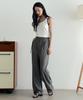 MIND BRIDGE WOMEN [W] Single-Pleat Wide Belted Elastic Pants - 2 Colors