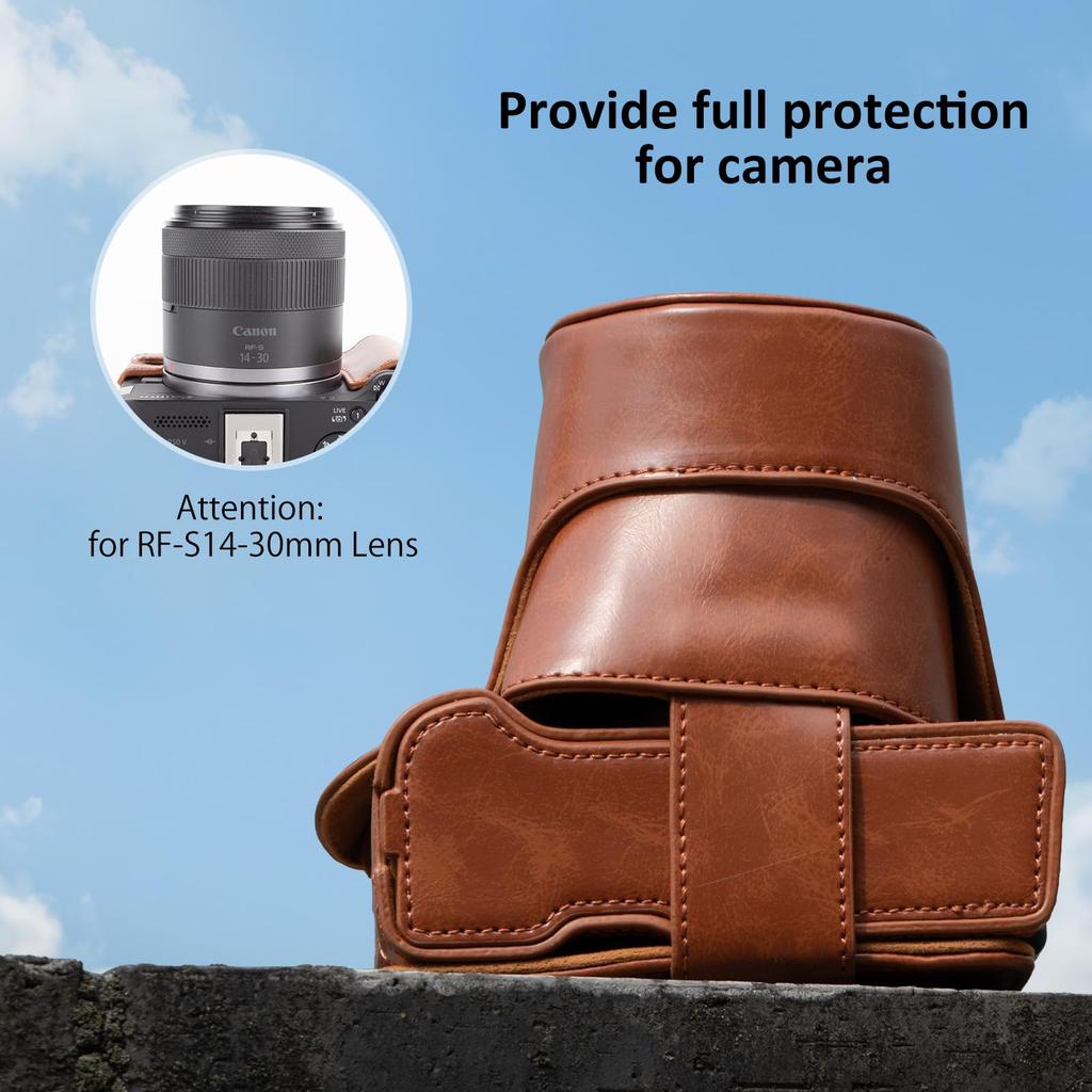 Kinokoo Canon EOS R50 V EOS R50 V PU Leather Protective Cover for EOS R50 Digital Camera with Detachable Carry Case with Adjustable Shoulder Strap