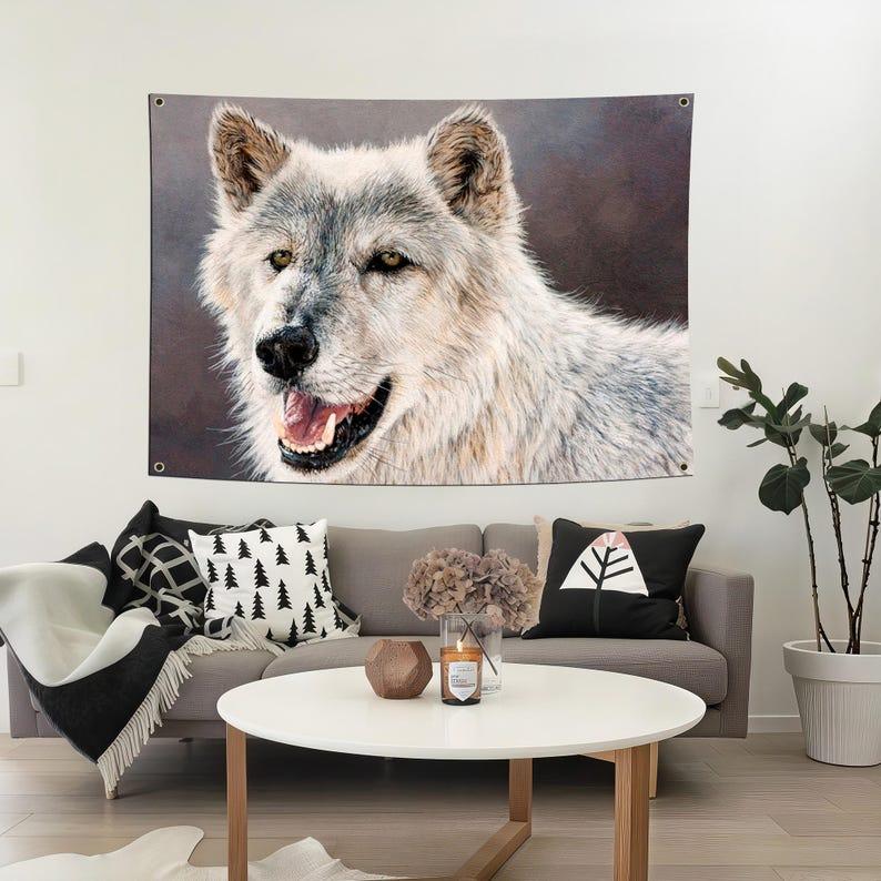 Wolf tapestry 75x100 чёрный