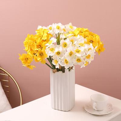 6PCS/Bundle New Artificial Daffodils Bouquet Home Decor Fake Flower Artificial Narcissus Flower