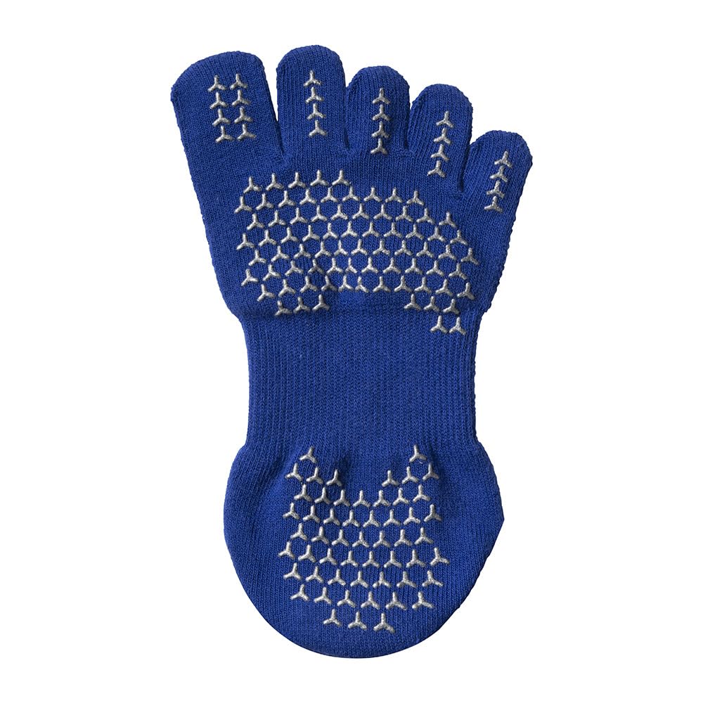 Track and Field Ankle Surf Sizes U2MXB013 Socks, Five-Toe Length, Non-Slip, Unisex, Blue, 23-25cm,